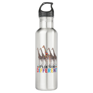Autism Awareness Cute Giraffe Animal It's Ok To Be 710 Ml Water Bottle