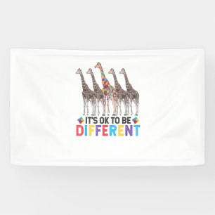 Autism Awareness Cute Giraffe Animal It's Ok To Be Banner