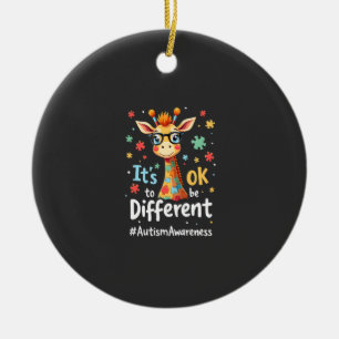 Autism Awareness Cute Giraffe Animal Its Ok To Be  Ceramic Tree Decoration