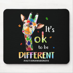 Autism Awareness Cute Giraffe Animal It's Ok To Be Mouse Mat