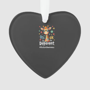 Autism Awareness Cute Giraffe Animal Its Ok To Be  Ornament