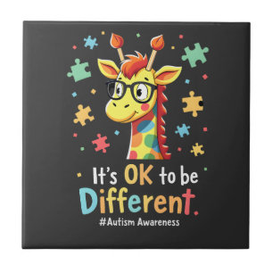 Autism Awareness Cute Giraffe Animal Its Ok To Be Tile