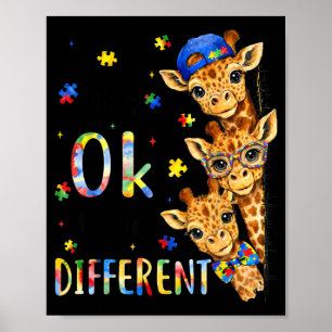 Autism Awareness Cute Giraffe Animal to Be Poster