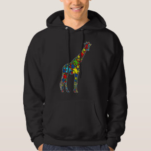 Autism Awareness Cute Giraffe Puzzle Piece Animals Hoodie