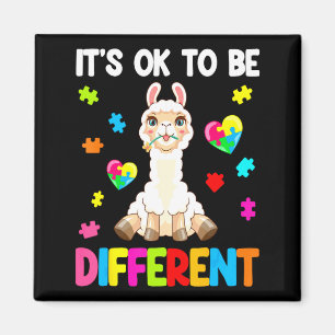 Autism Awareness Cute Llama It S Ok To Be Differe Magnet