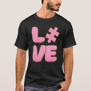 Autism Awareness Cute Love Puzzle Autistic Daughte T-Shirt
