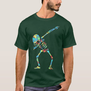 Autism Awareness Dab Skeleton Dabbing Support Men T-Shirt