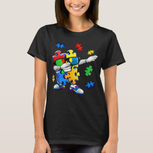 Autism Awareness Dabbing Puzzle Piece Kids And Gir T-Shirt