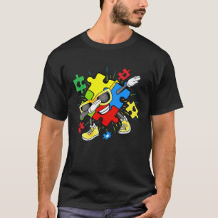 Autism Awareness Dabbing Puzzle Piece Kids Toddler T-Shirt