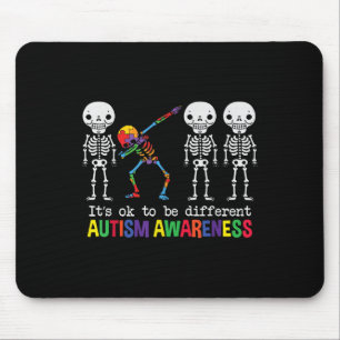Autism Awareness Dabbing Skeleton Its Not A Disabi Mouse Mat