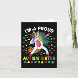 Autism Awareness Dabbing Unicorn Girl Proud Autism Card