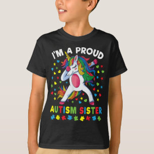 Autism Awareness Dabbing Unicorn Girl Proud Autism T-Shirt