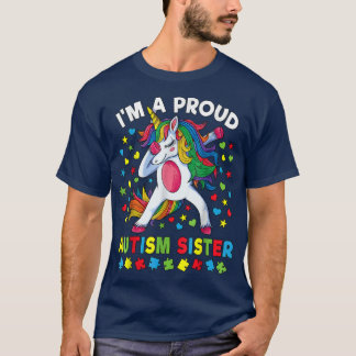 Autism Awareness Dabbing Unicorn Girl Proud Autism T-Shirt