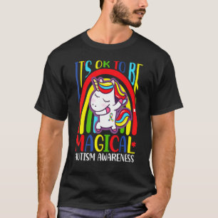 Autism Awareness Dabbing Unicorn It's Ok To Be Dif T-Shirt