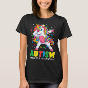 Autism Awareness Dabbing Unicorn Puzzle Piece Boy T-Shirt
