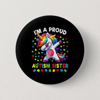 Autism Awareness Dabbing Unicorn Puzzle Pieces  6 Cm Round Badge