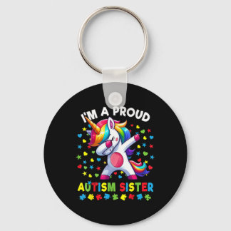 Autism Awareness Dabbing Unicorn Puzzle Pieces  Key Ring