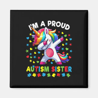Autism Awareness Dabbing Unicorn Puzzle Pieces  Magnet
