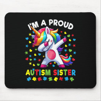 Autism Awareness Dabbing Unicorn Puzzle Pieces  Mouse Mat