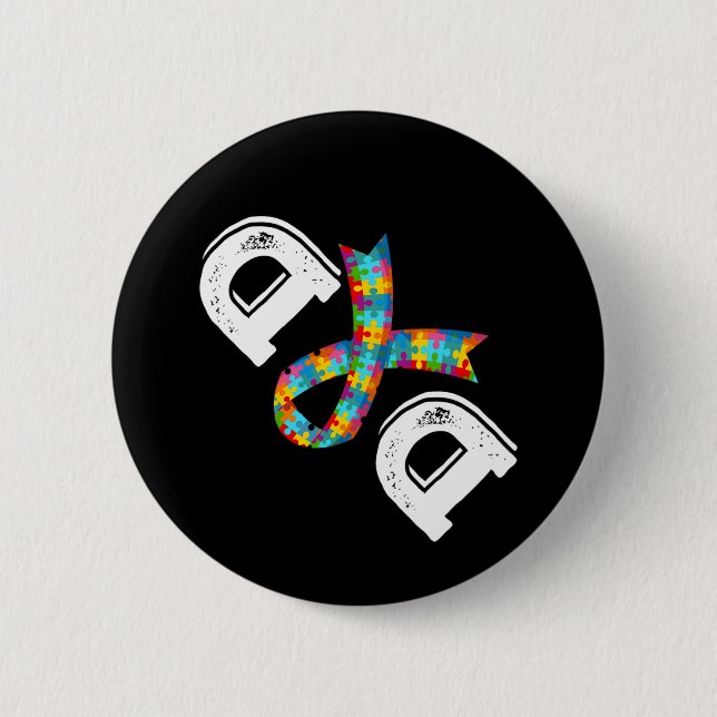 Autism Awareness Dad Father Acceptance Diffirent R 6 Cm Round Badge (Front)