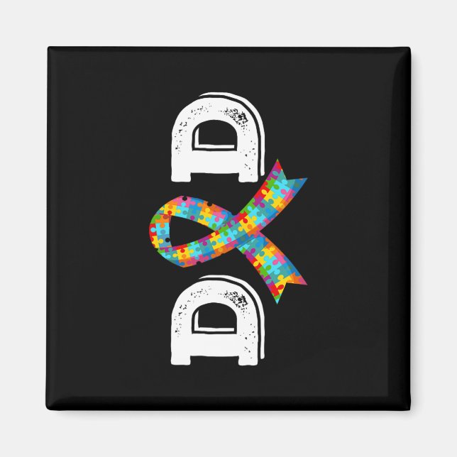 Autism Awareness Dad Father Acceptance Diffirent R Magnet (Front)