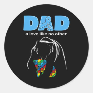 Autism Awareness Dad Father Love Proud Autism Son Classic Round Sticker