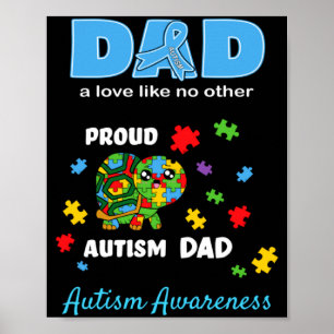 Autism Awareness Dad Father Love Proud Autism Son Poster