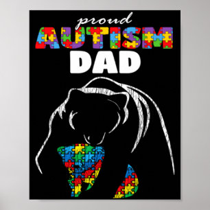 Autism Awareness Dad Father Proud Autism Son Dad P Poster