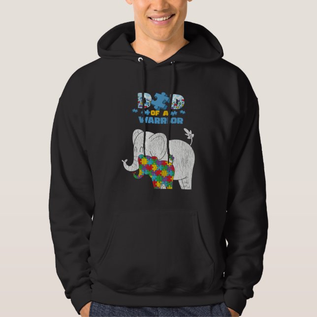 Autism Awareness Dad Of A Warrior Proud Autism Son Hoodie (Front)