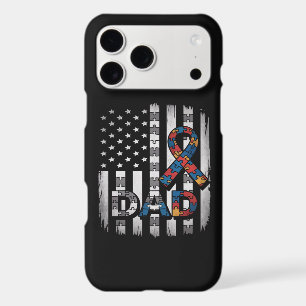 Autism Awareness Dad USA Flag Fathers Day