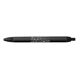 Autism Awareness Dad USA Flag Fathers day Black Ink Pen