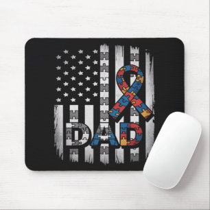 autism awareness dad usa flag fathers day mouse mat