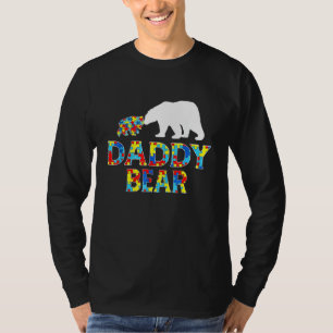 Autism Awareness Daddy Bear Puzzle Support Autisti T-Shirt