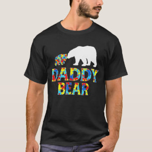 Autism Awareness Daddy Bear Puzzle Support Autisti T-Shirt