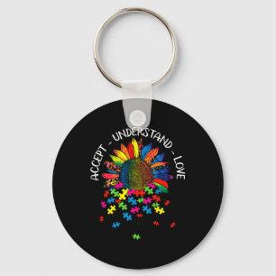 Autism Awareness Daisy Flower Accept Understand Lo Key Ring
