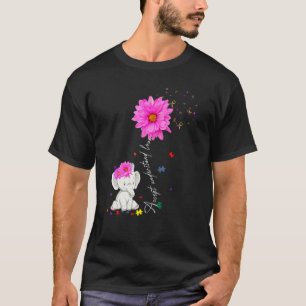 Autism Awareness Daisy Flower Elephant For Mum Wom T-Shirt