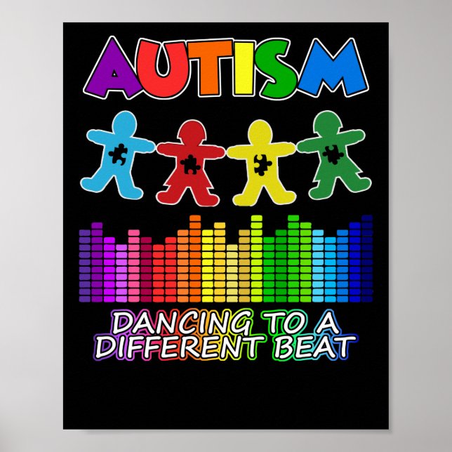 Autism Awareness Dancing To A Different Beat Poster (Front)