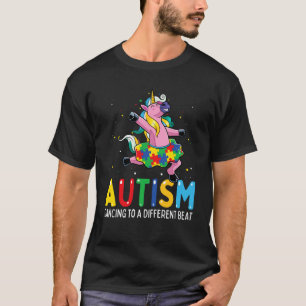 Autism Awareness Dancing Unicorn Puzzle Piece Kids T-Shirt