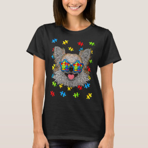Autism Awareness Day Chihuahua Puzzle Sunglasses D T-Shirt