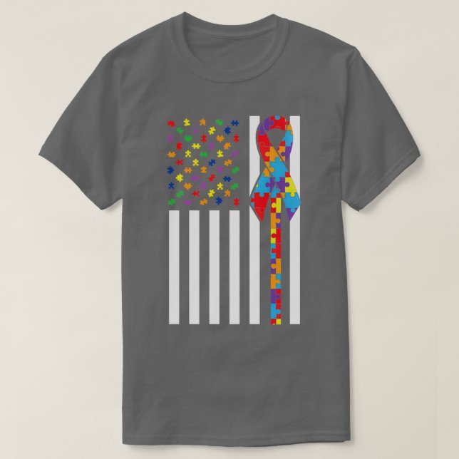 Autism Awareness Day Gift Flag Puzzle Piece 3 T-Shirt (Design Front)
