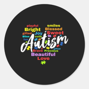 Autism Awareness Day Month Colours  Classic Round Sticker
