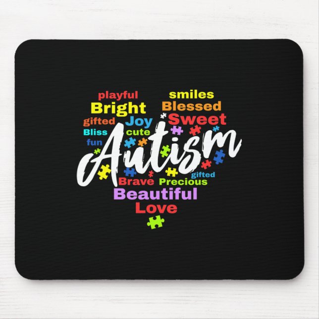 Autism Awareness Day Month Colours  Mouse Mat (Front)