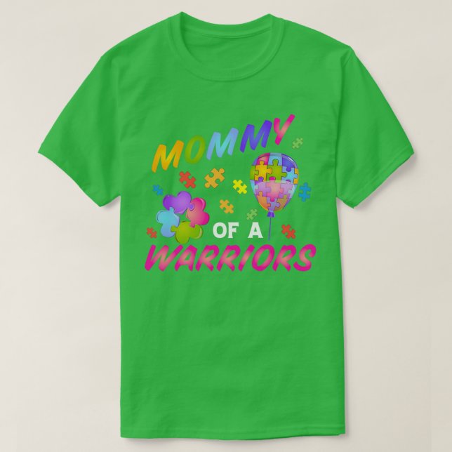 Autism Awareness Day Mummy Warriors T-Shirt (Design Front)