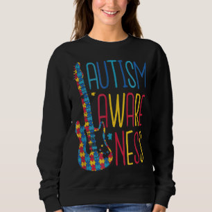Autism Awareness Day Puzzle Guitar Sweatshirt
