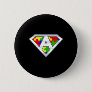 Autism Awareness Day Superhero  6 Cm Round Badge