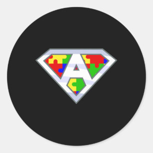 Autism Awareness Day Superhero Classic Round Sticker