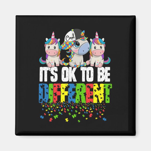 Autism Awareness Day Unicorn Gift Magnet (Front)