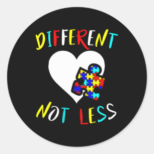 Autism Awareness Design Gift Different Not Less Fo Classic Round Sticker