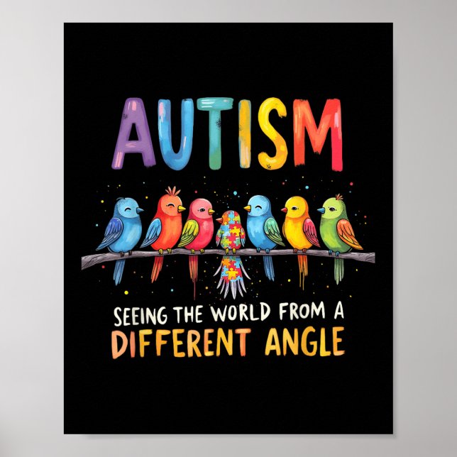 Autism Awareness Different Angle Neurodiversity De Poster (Front)