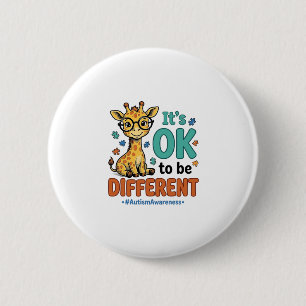 Autism Awareness Different Giraffe Vintage Shirt_1 6 Cm Round Badge
